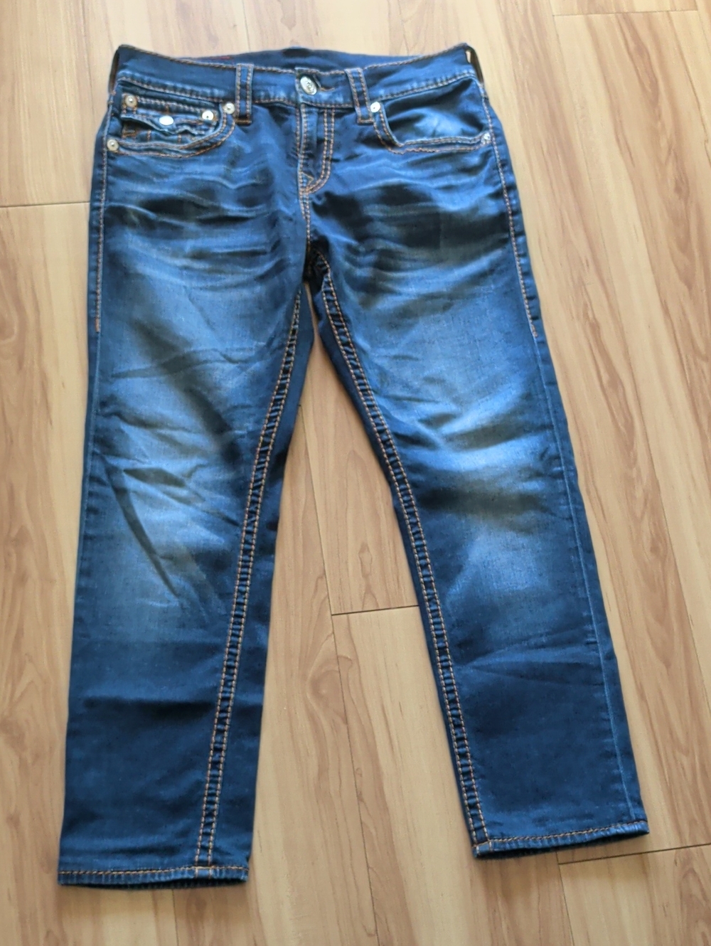 True Religion Men's Straight Leg Blue Jeans